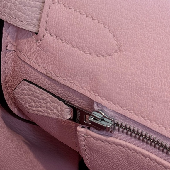 HERMES BIRKIN Beige Pink Leather Handbag Silver Hardware - Picture 10 of 16